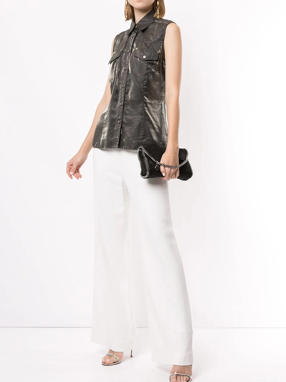 Cheap sleeveless metallic shirt Women Versace 0702